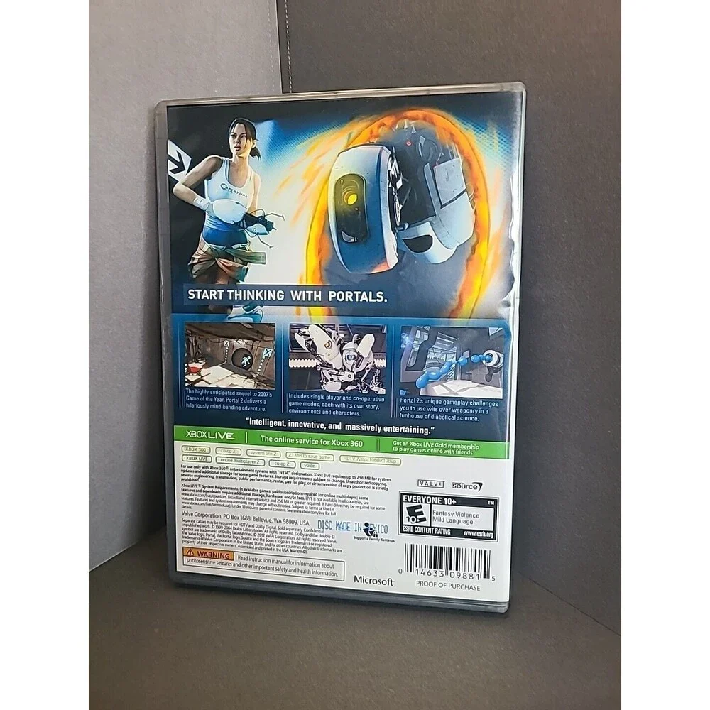 Xbox 360 Portal 2 Microsoft Complete Game CIB Tested